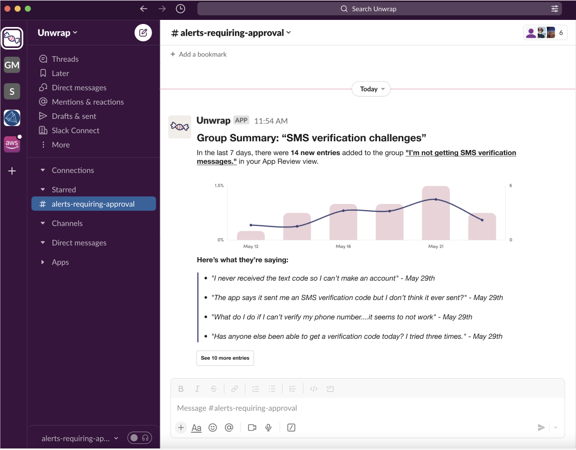 Slack Alert Preview