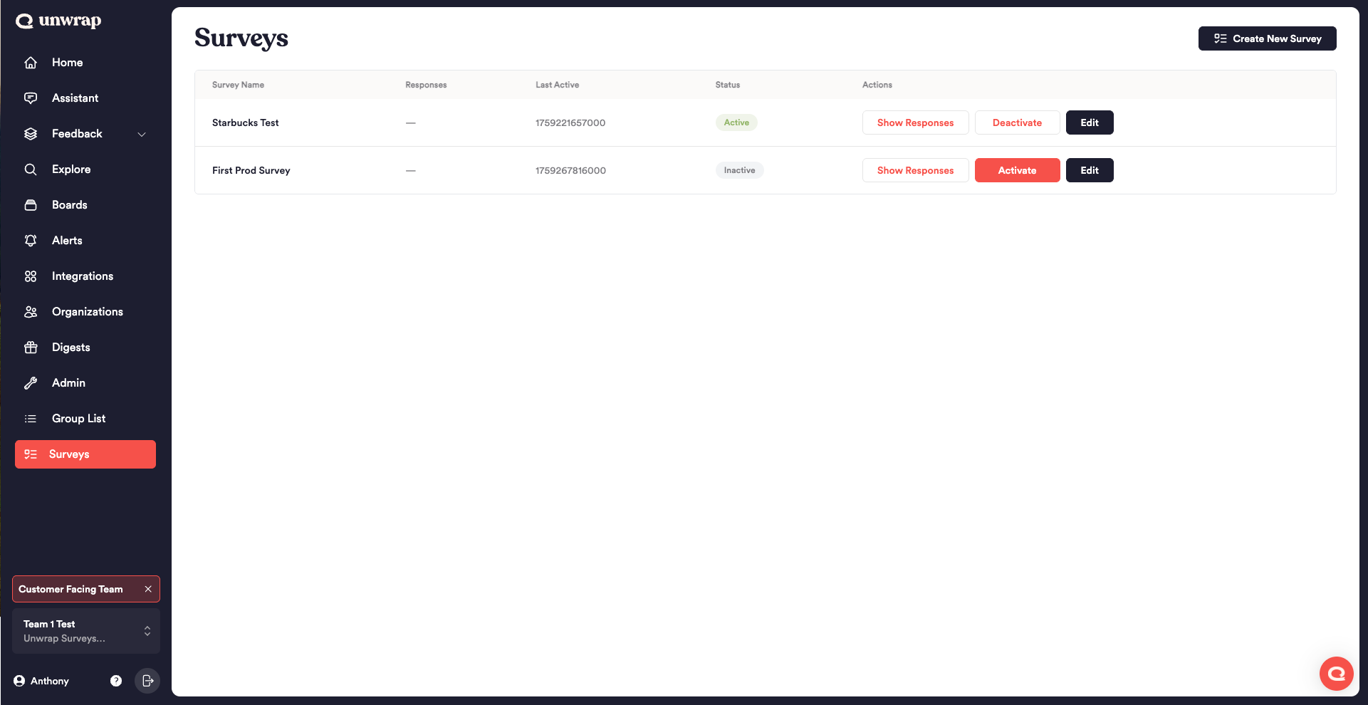 Survey Dashboard